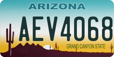AZ license plate AEV4068
