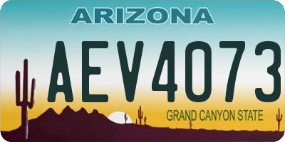 AZ license plate AEV4073