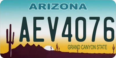 AZ license plate AEV4076