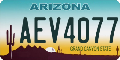 AZ license plate AEV4077
