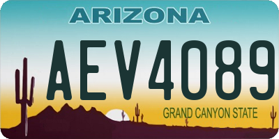 AZ license plate AEV4089