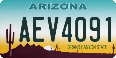 AZ license plate AEV4091