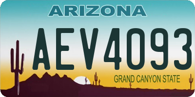 AZ license plate AEV4093
