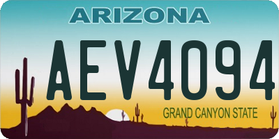 AZ license plate AEV4094