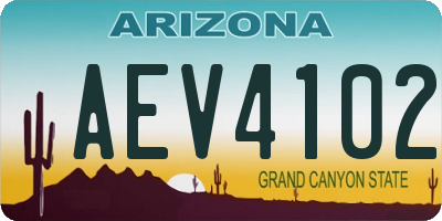 AZ license plate AEV4102