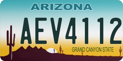 AZ license plate AEV4112