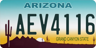 AZ license plate AEV4116