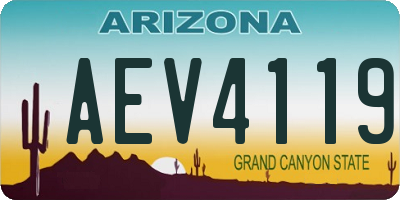 AZ license plate AEV4119