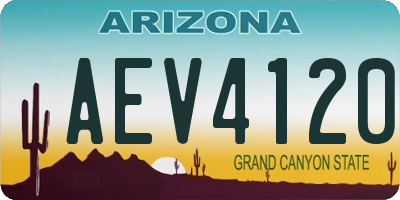 AZ license plate AEV4120