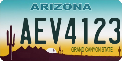 AZ license plate AEV4123