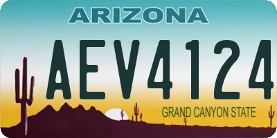 AZ license plate AEV4124