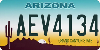 AZ license plate AEV4134