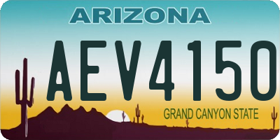 AZ license plate AEV4150