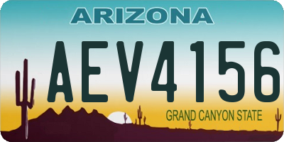 AZ license plate AEV4156