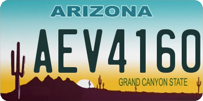 AZ license plate AEV4160
