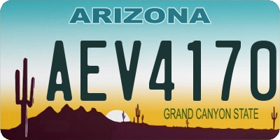 AZ license plate AEV4170