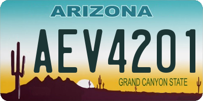 AZ license plate AEV4201