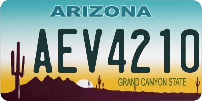 AZ license plate AEV4210