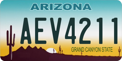 AZ license plate AEV4211