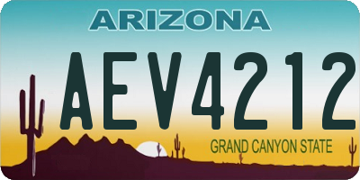 AZ license plate AEV4212