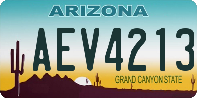 AZ license plate AEV4213