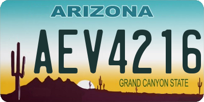 AZ license plate AEV4216