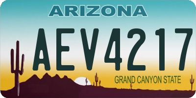 AZ license plate AEV4217