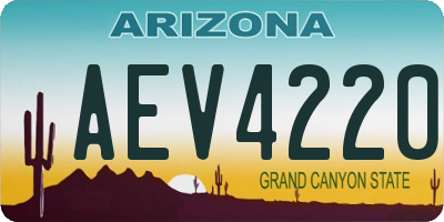 AZ license plate AEV4220