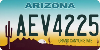 AZ license plate AEV4225