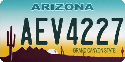 AZ license plate AEV4227