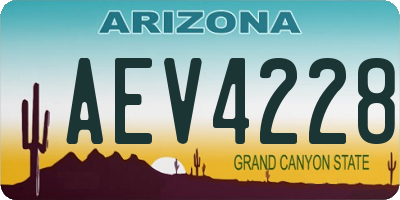 AZ license plate AEV4228