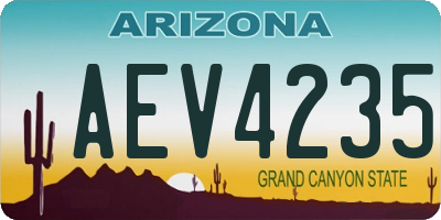 AZ license plate AEV4235