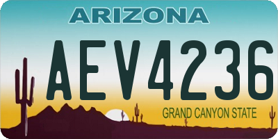 AZ license plate AEV4236