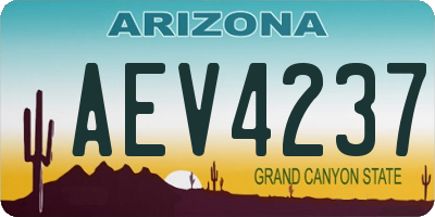 AZ license plate AEV4237