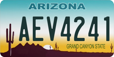 AZ license plate AEV4241