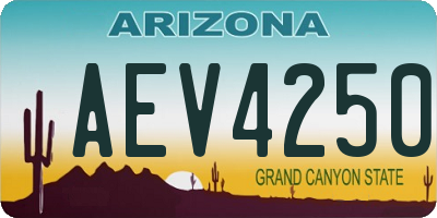 AZ license plate AEV4250