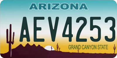 AZ license plate AEV4253