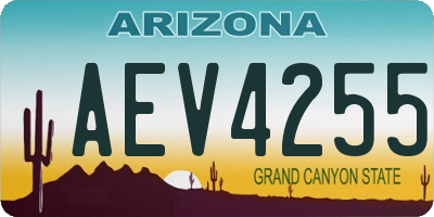 AZ license plate AEV4255