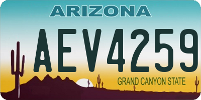 AZ license plate AEV4259