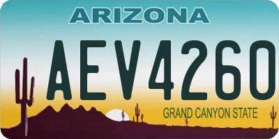 AZ license plate AEV4260