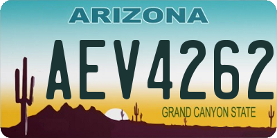 AZ license plate AEV4262