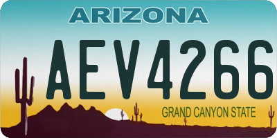 AZ license plate AEV4266