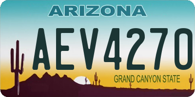 AZ license plate AEV4270