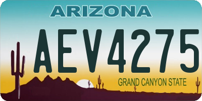 AZ license plate AEV4275