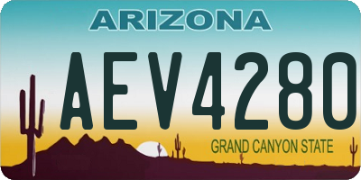 AZ license plate AEV4280