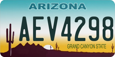 AZ license plate AEV4298