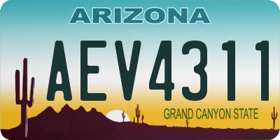AZ license plate AEV4311