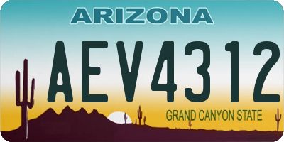 AZ license plate AEV4312