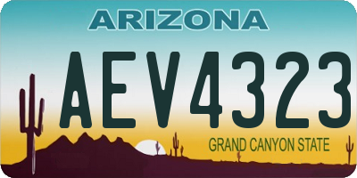AZ license plate AEV4323