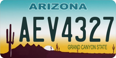AZ license plate AEV4327